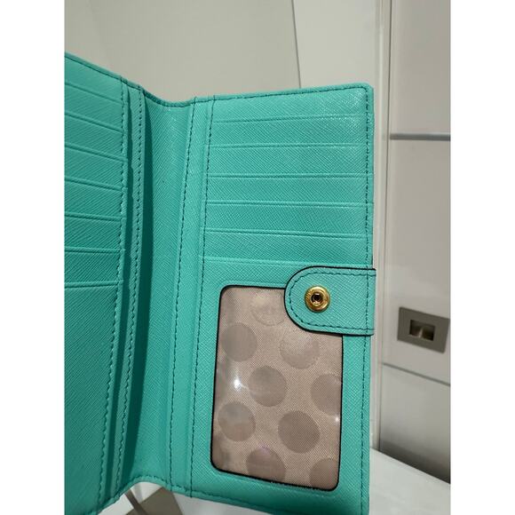 Kate Spade Turquoise Leather Zip-Around Wallet - Picture 10 of 11